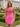Hot Fix Scoop Pleated Sheath Mini Prom Dress - Hot Pink
