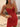 Lace Embroidery Sheer Bodice Mini Prom Dress - Red