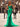 Bow Front Embroidery Illusion Pleated Lace Up Bodice Long Mermaid Prom Dress - Emerald Green
