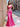 Crystal Mermaid Evening Dress Sheer Bodice - Hot Pink