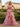 Floral Print Ball Gown Prom Dress With Spaghetti Straps And Pockets - Pink Floral