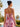 Printing Spaghetti Strap Long Ball Gown Prom Dress With Pocket in Pink Floral