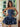 Hand Made Flowers Puffy Mini Ball Gown Prom Dress - Navy Blue
