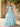 Off Shoulder 3D Flowers Ruched Bust Pleated Long Ball Gown Prom Dress in Sky Blue
