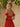 3D Flowers Ruched Bust Pleated Off Shoulder Long Ball Gown Prom Dress in Red
