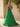 Off Shoulder 3D Flowers Ruched Bust Pleated Long Ball Gown Prom Dress in Emerald Green