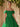 Off Shoulder 3D Flowers Ruched Bust Pleated Long Ball Gown Prom Dress in Emerald Green