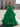 Strapless 3D Flowers Ruched Bust Pleated Long Ball Gown Prom Dress - Emerald Green