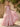 3D Flowers Ruched Bust Off Shoulder Pleated Long Ball Gown Prom Dress in Blush Pink