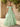 Off Shoulder 3D Flowers Ruched Bust Pleated Long Ball Gown Prom Dress in Mint Green