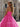 Strapless 3D Flowers Ruched Bust Pleated Long Ball Gown Prom Dress - Hot Pink