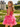 Crystal Boned Mini Ball Gown Prom Dress With Ruffle - Hot Pink
