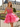 Crystal Boned Mini Ball Gown Prom Dress With Ruffle - Hot Pink