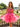 Crystal Boned Mini Ball Gown Prom Dress With Ruffle - Hot Pink
