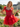 Crystal Boned Mini Ball Gown Prom Dress With Bow - Red