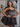 Crystal Boned Mini Ball Gown Prom Dress With Bow - Black