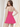 Ruched Strapless Bodice Lace Up Mini Ball Gown Hoco Dress in Hot Pink