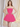 Ruched Strapless Bodice Lace Up Mini Ball Gown Hoco Dress in Hot Pink