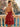 Pearl Like Strapless Tiered Ruffle Hem Ball Gown Mini Dress in Red