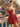Pearl Like Strapless Tiered Ruffle Hem Ball Gown Mini Dress in Red
