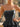 Pearl Like Strapless Tiered Ruffle Hem Ball Gown Mini Dress in Black