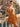 Pearl Like Strapless Tiered Ruffle Hem Ball Gown Mini Dress in Orange