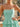 Pearl Like Strapless Tiered Ruffle Hem Ball Gown Mini Dress in Mint Green