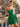 Pearl Like Strapless Tiered Ruffle Hem Ball Gown Mini Dress in Emerald Green