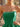 Pearl Like Strapless Tiered Ruffle Hem Ball Gown Mini Dress in Emerald Green