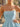 Pearl Like Strapless Tiered Ruffle Hem Ball Gown Mini Dress in Sky Blue