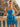 Pearl Like Strapless Tiered Ruffle Hem Ball Gown Mini Dress in Blue
