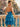 Pearl Like Strapless Tiered Ruffle Hem Ball Gown Mini Dress in Blue