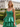 V-Neck Hot Fix Lace Up Long Ball Gown Prom Dress With Split in Emerald Green