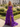V-Neck Hot Fix Lace Up Long Ball Gown Prom Dress With Split in Purple