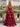 V-Neck Hot Fix Lace Up Long Ball Gown Prom Dress With Split in Deep Burgundy