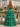 Strapless Ruched Cut Side Lace Up Long Ball Gown Prom Dress With Split in Emerald Green