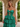 Strapless Ruched Cut Side Lace Up Long Ball Gown Prom Dress With Split in Emerald Green