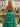 Strapless Ruched Cut Side Lace Up Long Ball Gown Prom Dress With Split in Emerald Green