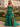 Strapless Ruched Cut Side Lace Up Long Ball Gown Prom Dress With Split in Emerald Green