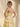 Ruched Bust Sweetheart Neck Ruffle Hem Long Ball Gown Prom Dress With Slit in Yellow