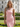One Shoulder Lace Up Midi Sheath Prom Dress in Pink