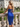 One Shoulder Lace Up Midi Sheath Prom Dress in Royal Blue