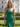 One Shoulder Lace Up Midi Sheath Prom Dress in Emerald Green