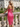One Shoulder Lace Up Midi Sheath Prom Dress in Hot Pink