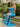 Tank One Shoulder Lace Up Long Mermaid Prom Dress With Split in Blue