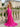 Halter Backless Long Mermaid Prom Dress With Split in Hot Pink