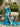 Halter Backless Long Mermaid Prom Dress With Split in Acid Blue
