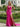 3D Flower Halter Backless Long Mermaid Prom Dress With Split in Hot Pink