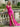 3D Flower Halter Backless Long Mermaid Prom Dress With Split in Hot Pink