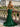 Halter Backless Zipped Long Mermaid Prom Dress With Split in Emerald Green